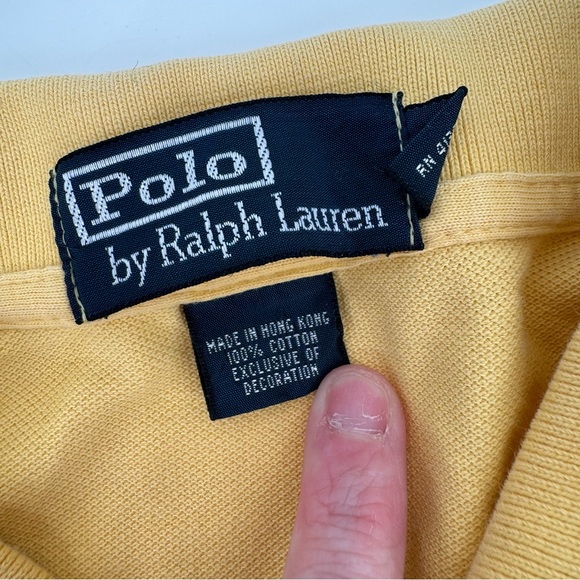 Polo Ralph Lauren Men’s Large Yellow 100% Cotton‎ Long Sleeve Polo Shirt - Picture 4 of 7